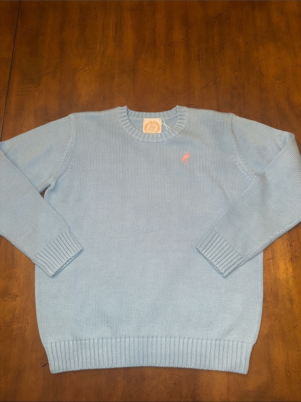 NWT TBBC Isabelle's Sweater - Barrington Blue with Parrot Cay Coral Stork - 10